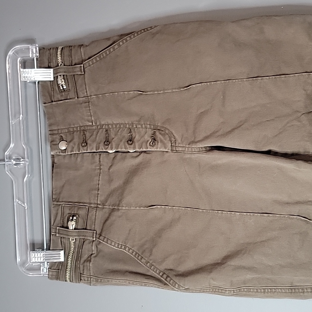 A.L.C. Button Fly High Rise Zipper Stretch Pants